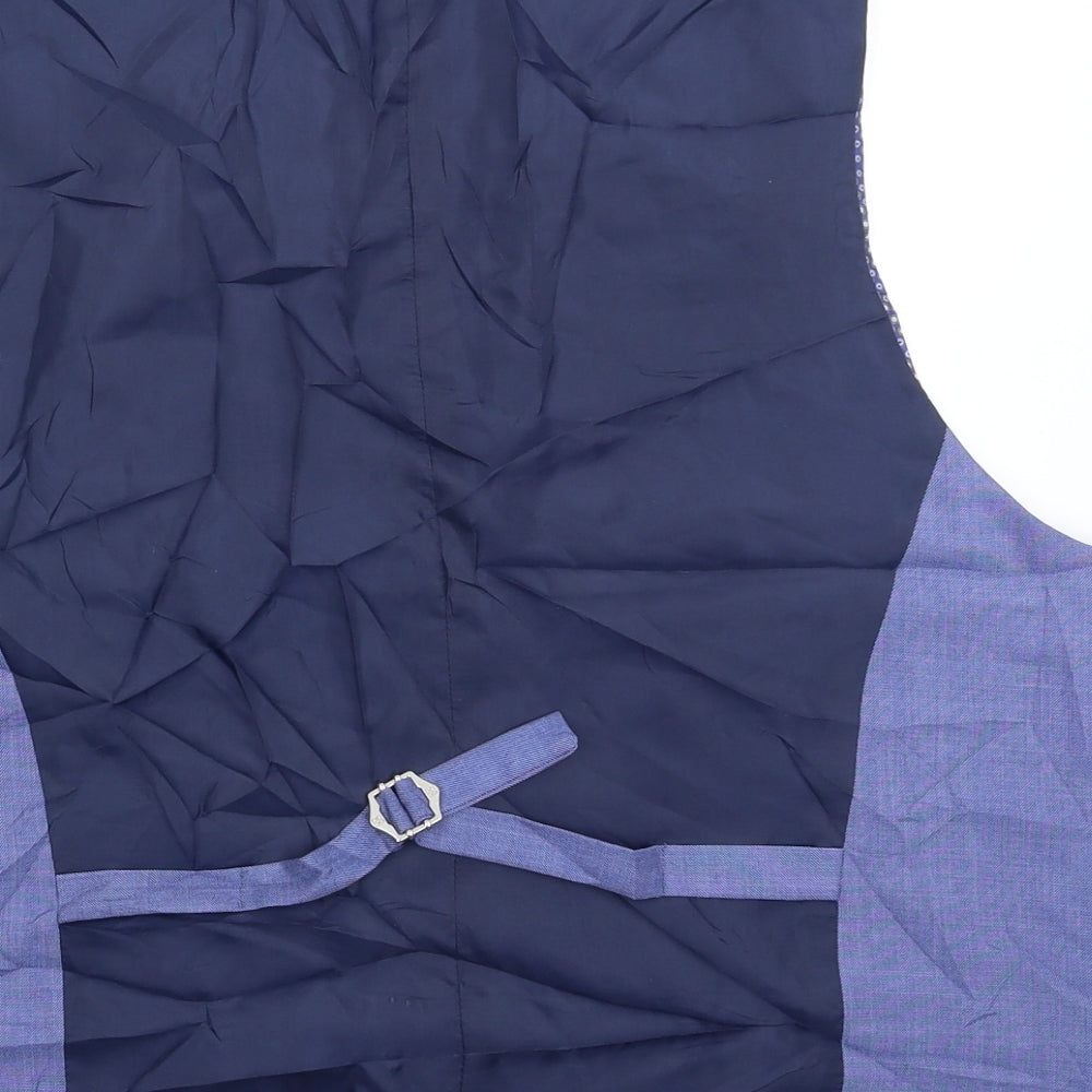 Cavani Mens Blue   Jacket Suit Waistcoat Size 42