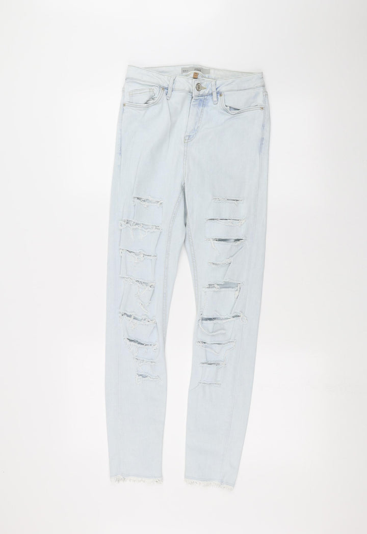 Topshop Womens Blue Denim Straight Jeans Size 28 L26 in