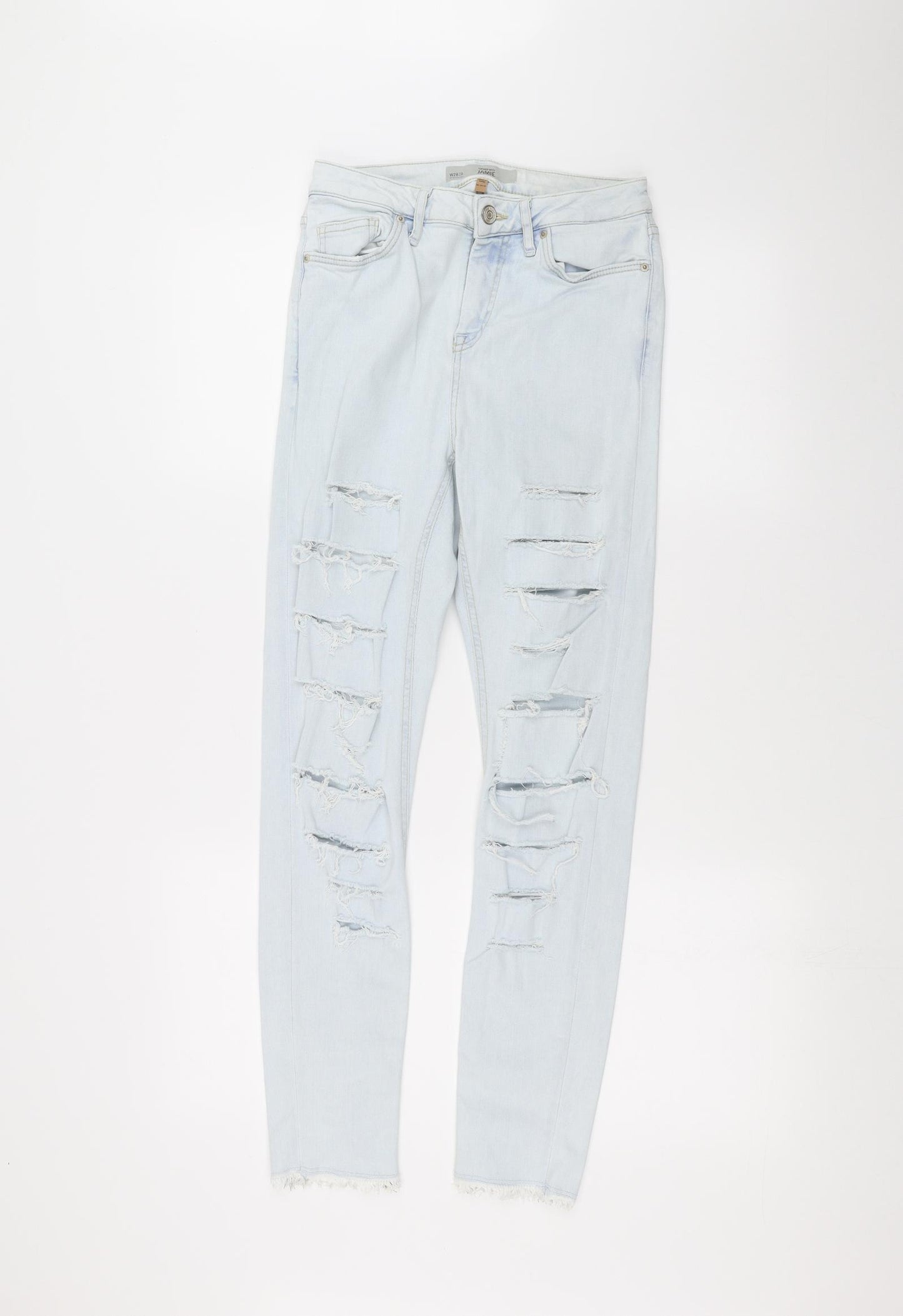 Topshop Womens Blue  Denim Straight Jeans Size 28 L26 in