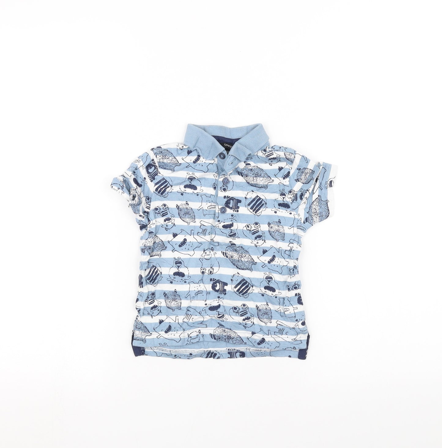 George Baby Blue Striped  Pullover Polo Size 12-18 Months