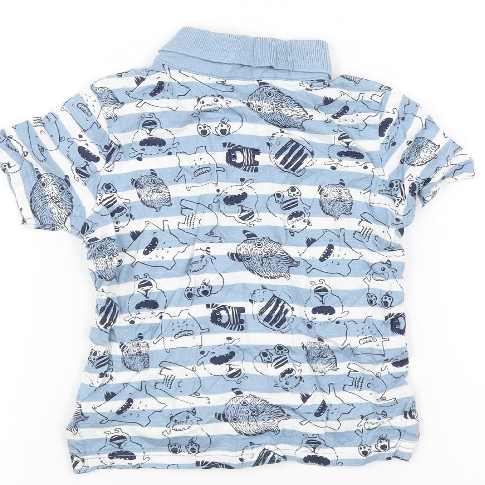 George Baby Blue Striped  Pullover Polo Size 12-18 Months