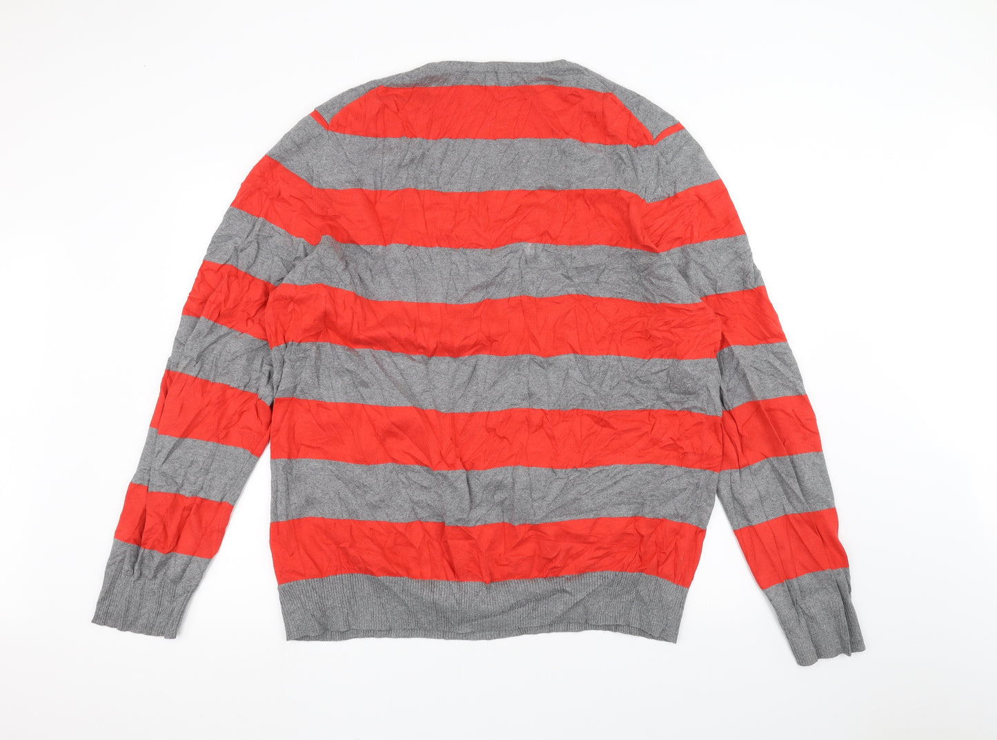 Gap Mens Grey Striped   T-Shirt Size XL