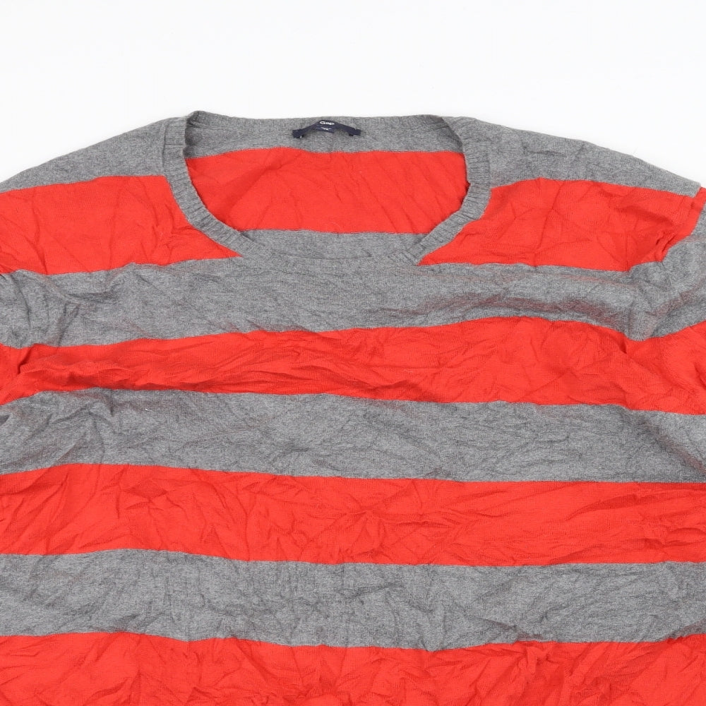 Gap Mens Grey Striped   T-Shirt Size XL