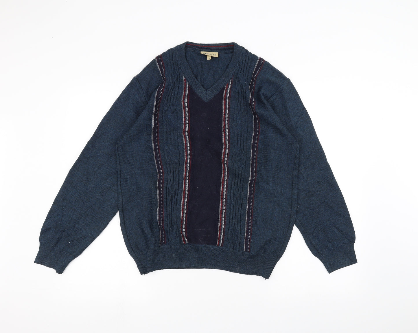 Roberto Carlo Mens Blue   Pullover Jumper Size S