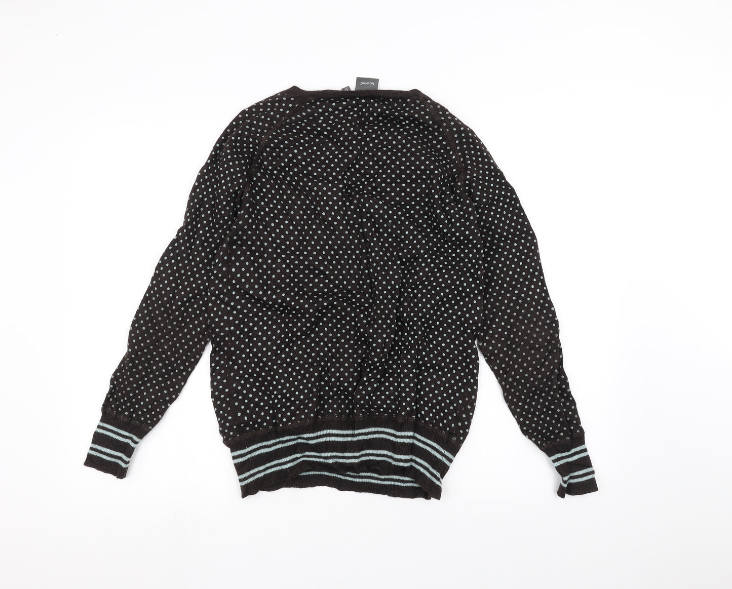 howies Womens Brown Polka Dot  Cardigan Jumper Size 12