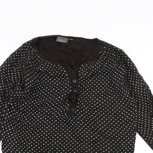 howies Womens Brown Polka Dot  Cardigan Jumper Size 12