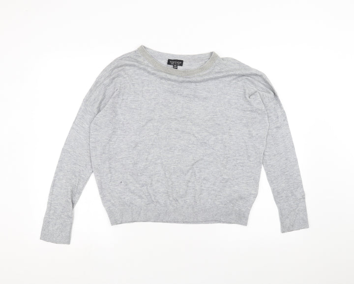 Topshop Womens Grey Basic T-Shirt Size 6