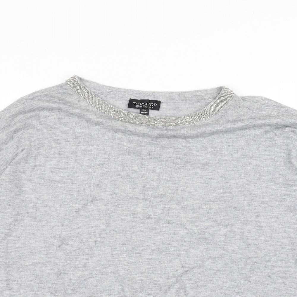 Topshop Womens Grey   Basic T-Shirt Size 6
