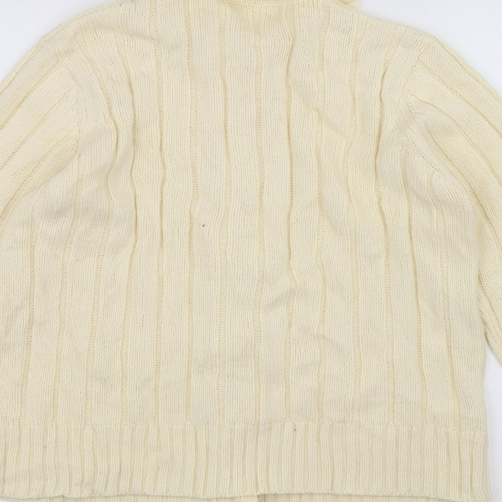 Preworn Womens White  Knit Jacket Coatigan Size 10