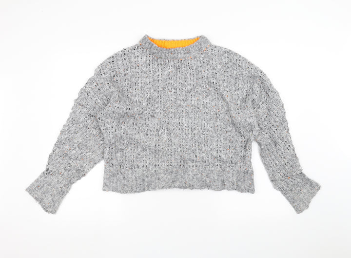 Topshop Womens Grey Knit Pullover Jumper Size 4