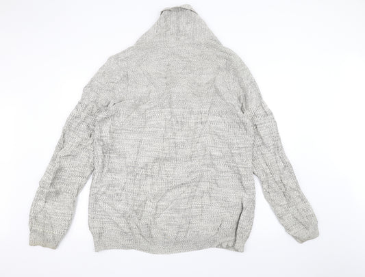 Back view of F&F men’s grey jacket coatigan, size L