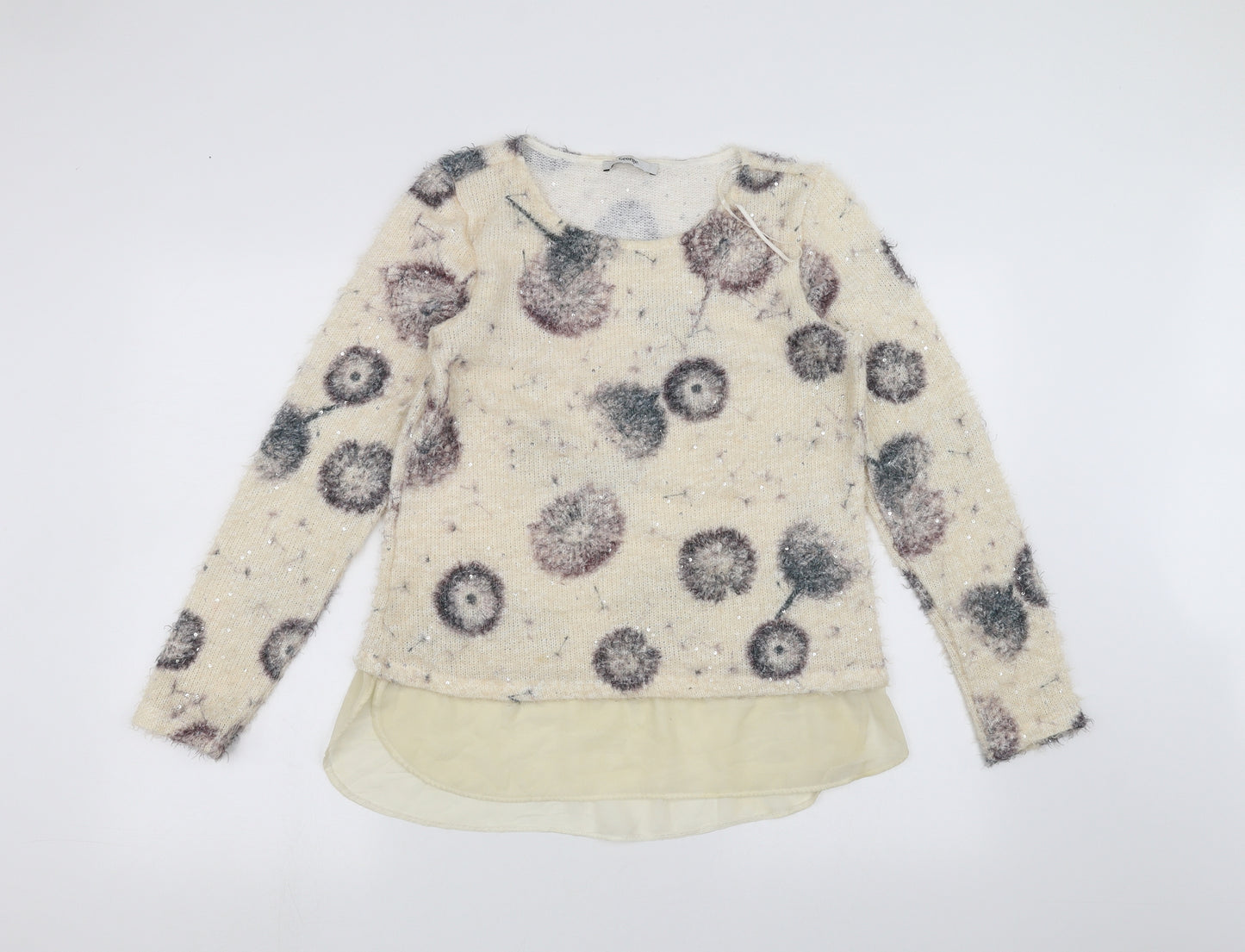 George Womens White Floral  Pullover Jumper Size 12