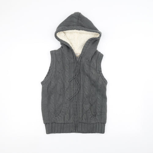 AriZona Womens Grey  Knit Jacket Coatigan Size M