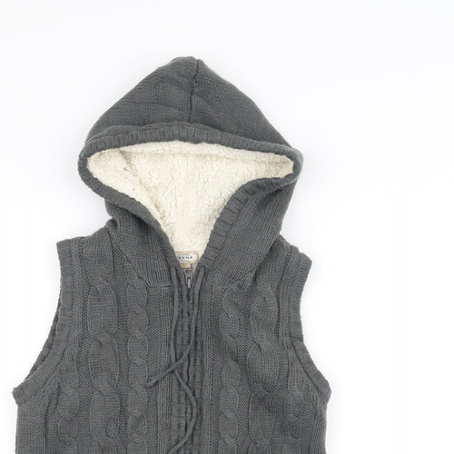 AriZona Womens Grey  Knit Jacket Coatigan Size M