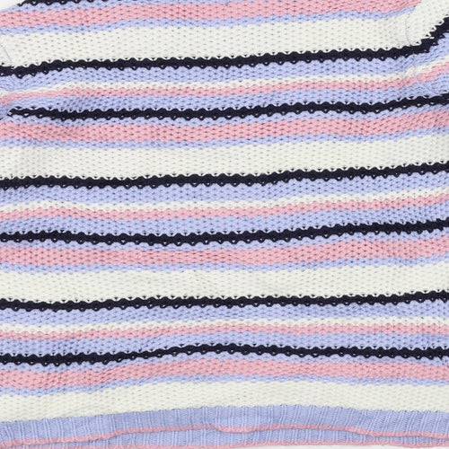 M&Co Womens White Striped  Pullover Jumper Size 10