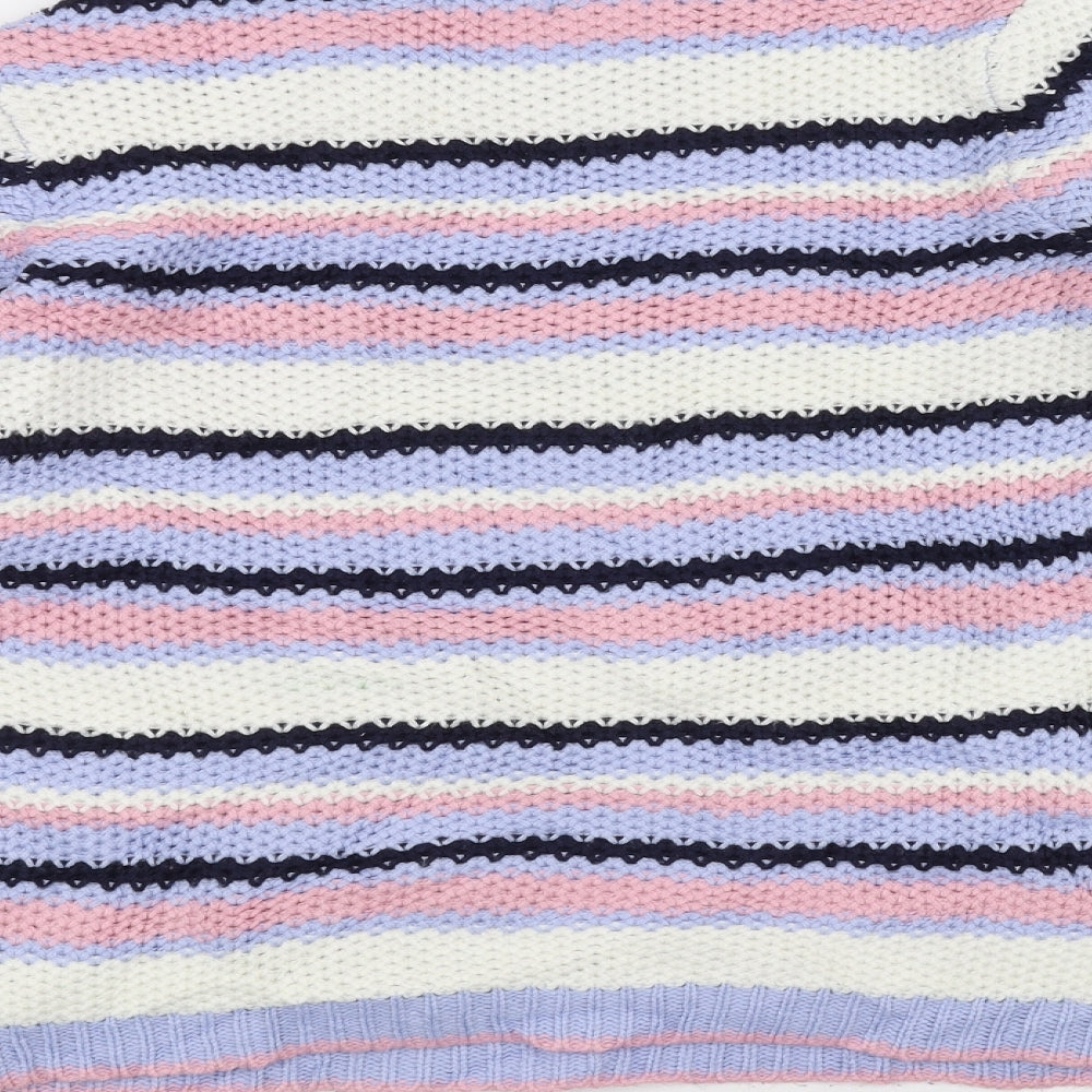 M&Co Womens White Striped  Pullover Jumper Size 10