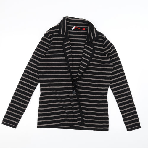 Red Womens Black Striped  Cardigan Jumper Size M