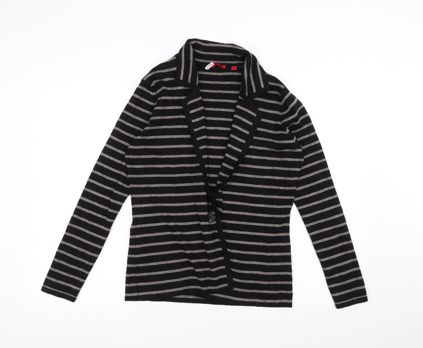 Red Womens Black Striped  Cardigan Jumper Size M