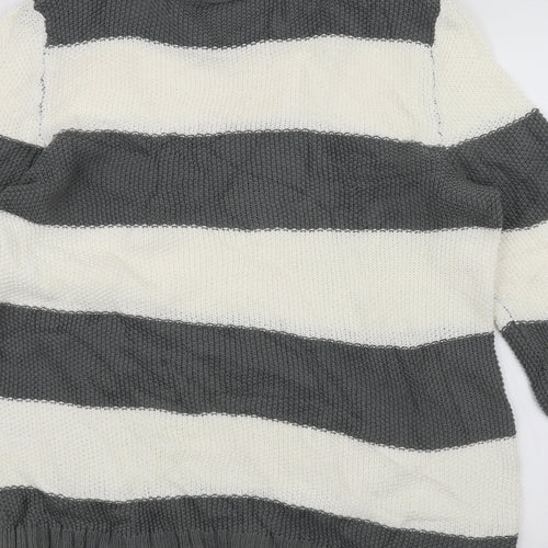 Creation Womens Grey Striped  Pullover Jumper Size 14