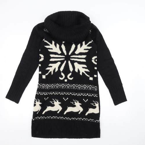 Papaya Womens Black   Pullover Jumper Size 8  - Christmas