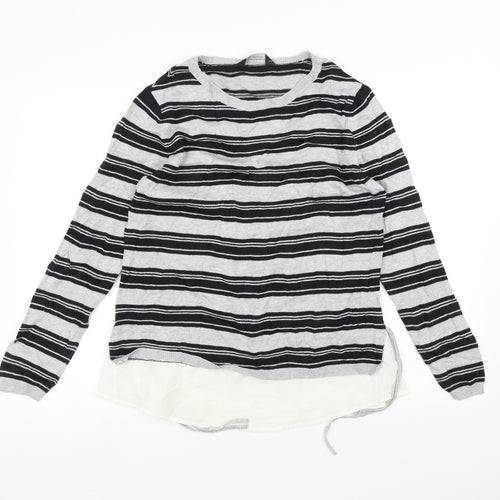 Dorothy Perkins Womens Grey Striped  Pullover Jumper Size 14