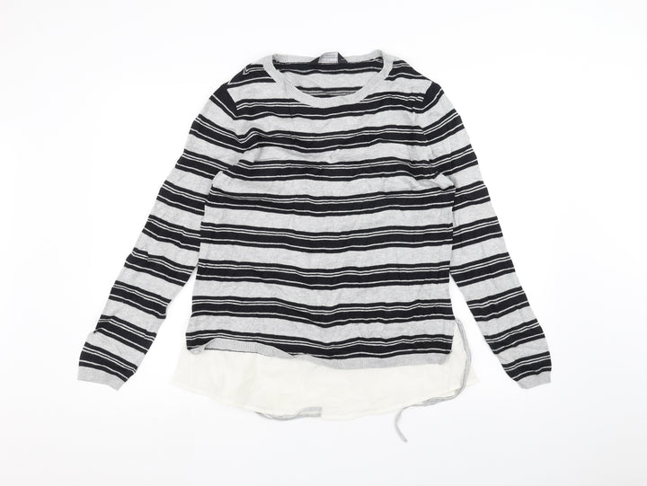 Dorothy Perkins Womens Grey Striped  Pullover Jumper Size 14