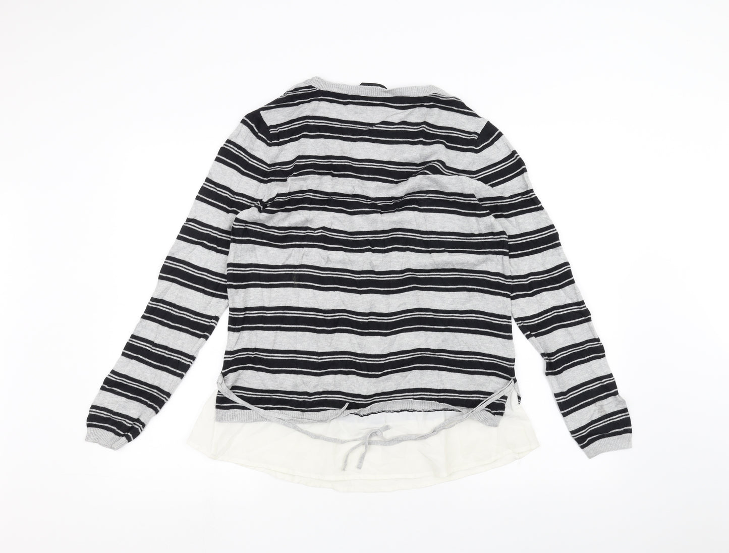 Dorothy Perkins Womens Grey Striped  Pullover Jumper Size 14