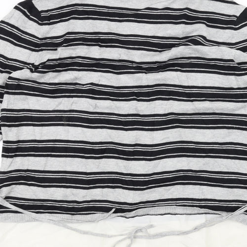 Dorothy Perkins Womens Grey Striped  Pullover Jumper Size 14