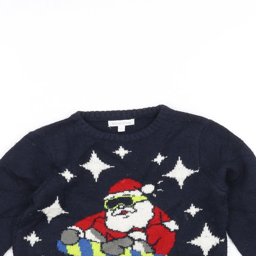 Blue Zoo Boys Blue   Pullover Jumper Size 4-5 Years  - Christmas
