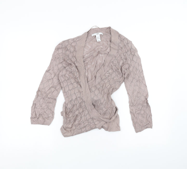 H&M Womens Brown Cardigan Jumper Size 6