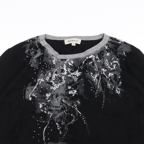 BASSINI Mens Black   Pullover Jumper Size M