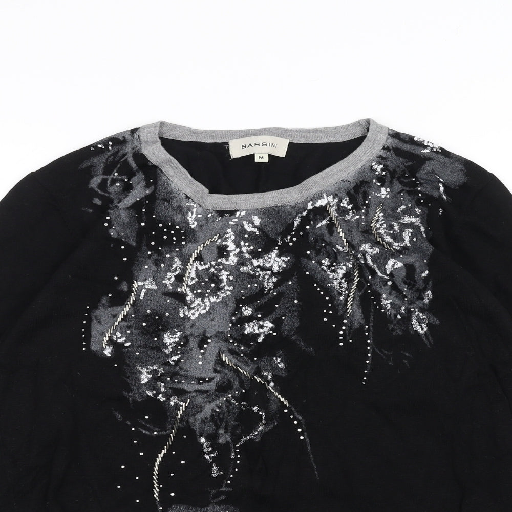 BASSINI Mens Black   Pullover Jumper Size M