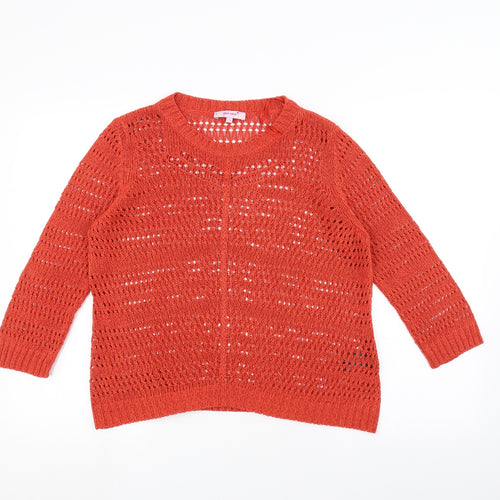 Per Una Womens Orange   Pullover Jumper Size 16