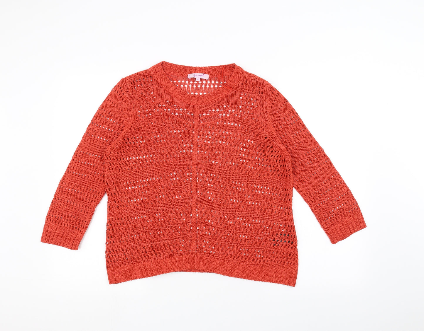 Per Una Womens Orange   Pullover Jumper Size 16