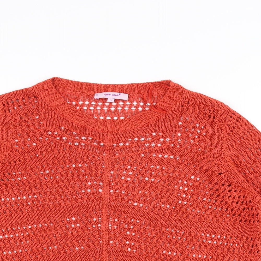 Per Una Womens Orange   Pullover Jumper Size 16