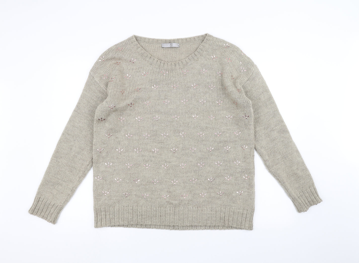TU Womens White  Knit Pullover Jumper Size 16