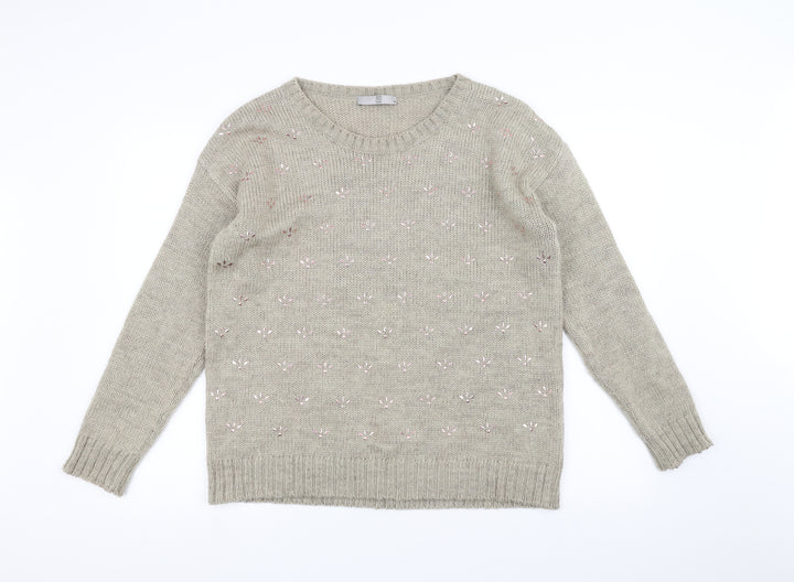TU Womens White  Knit Pullover Jumper Size 16
