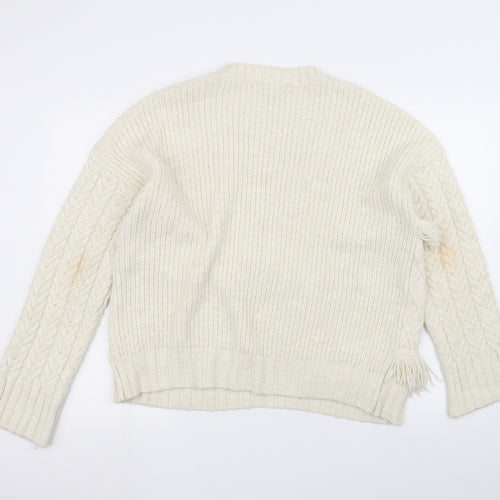 New Look Womens White   Pullover Jumper Size M