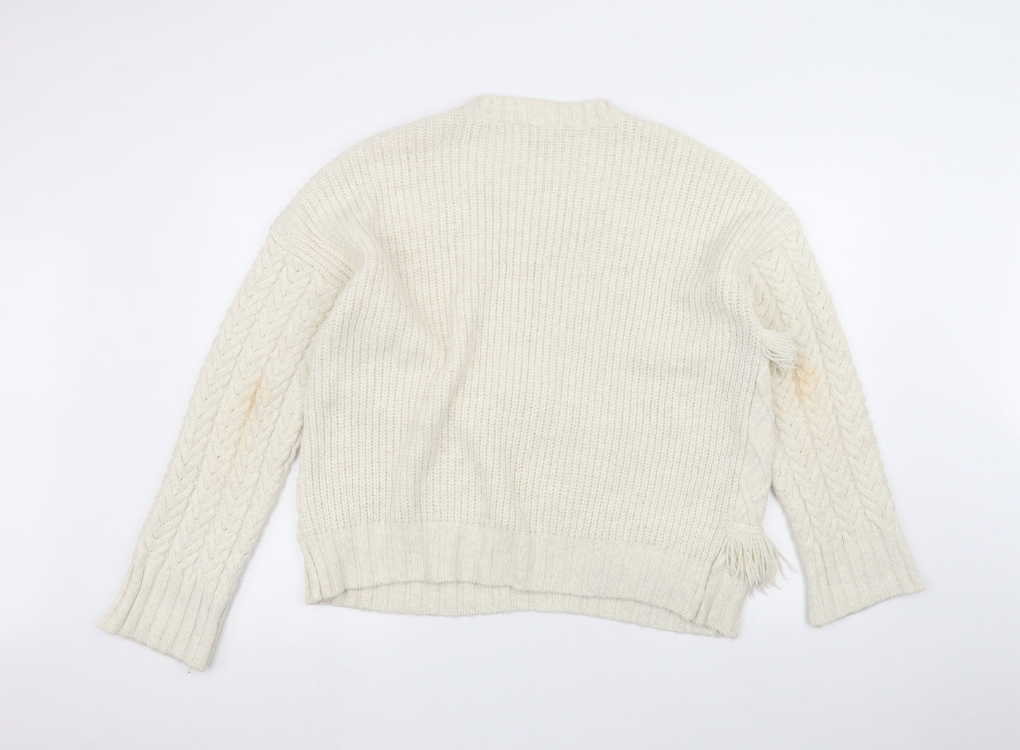 New Look Womens White   Pullover Jumper Size M