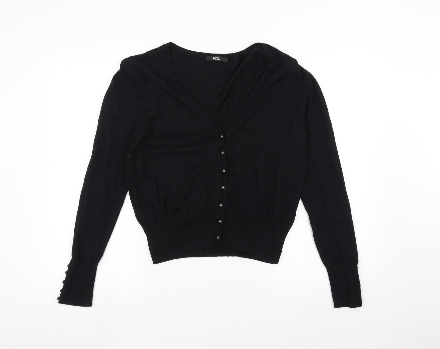 Marks and Spencer Womens Black   Cardigan Jumper Size 16