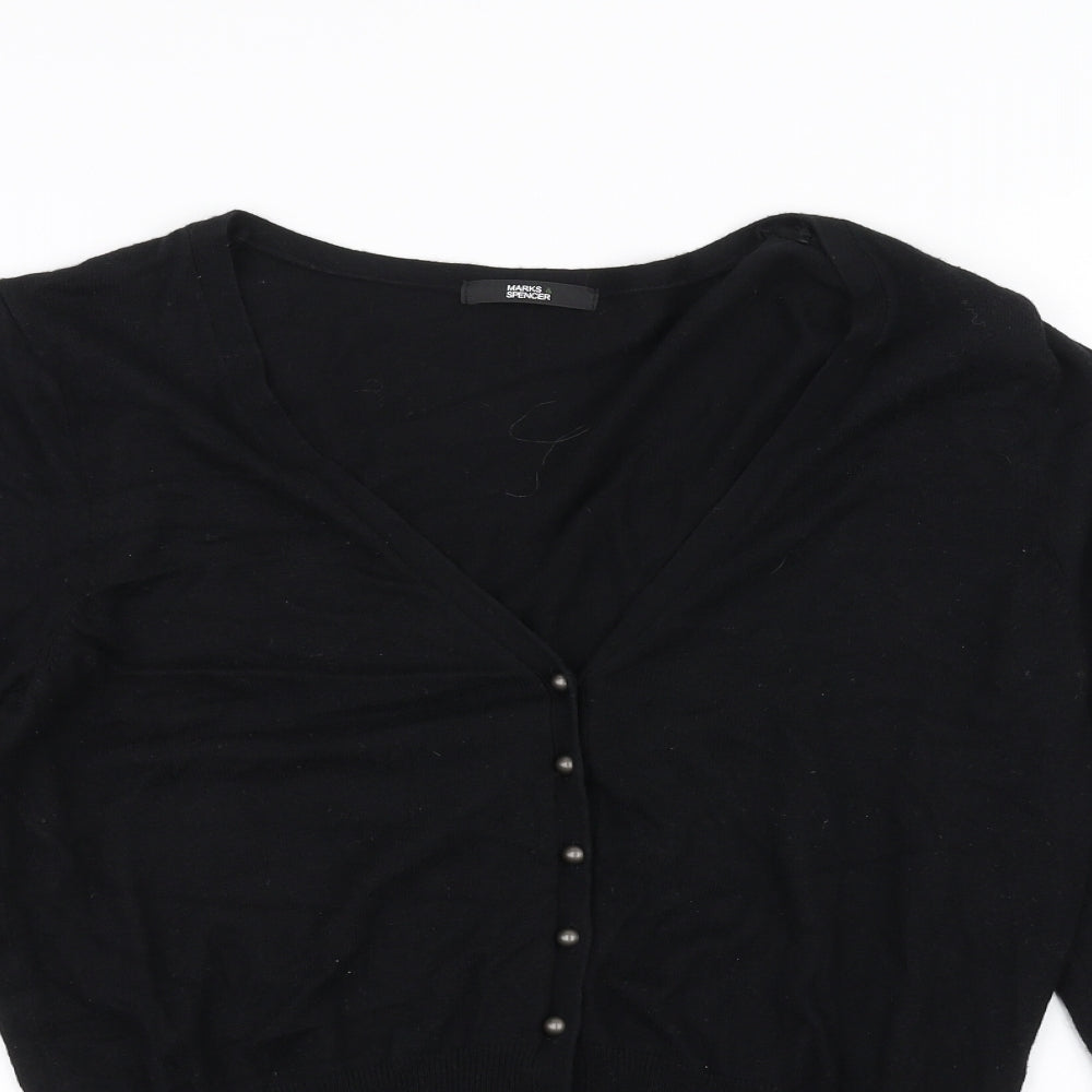 Marks and Spencer Womens Black   Cardigan Jumper Size 16