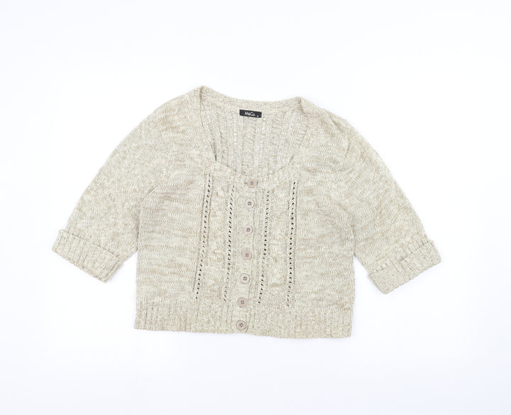 M&Co Womens White Jacket Coatigan Size M