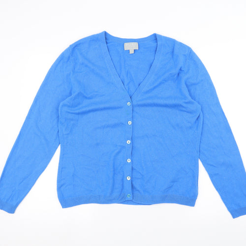 PURE Collection Womens Blue   Cardigan Jumper Size 16