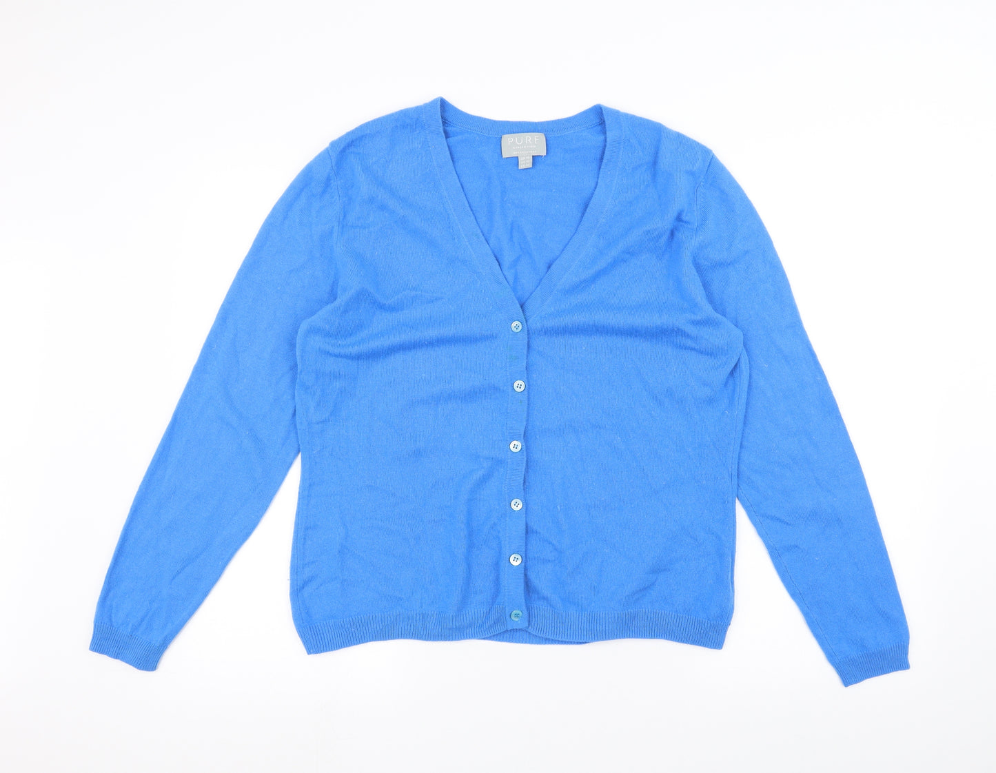 PURE Collection Womens Blue   Cardigan Jumper Size 16