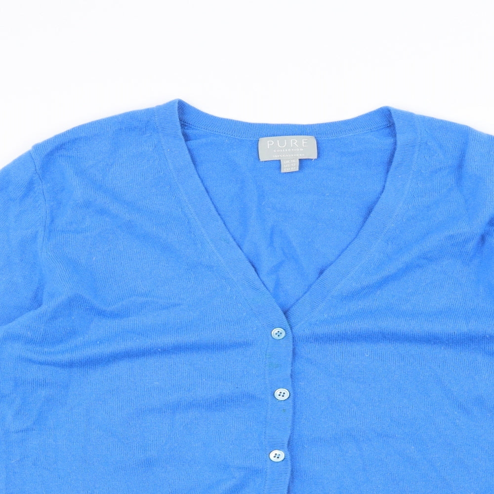 PURE Collection Womens Blue   Cardigan Jumper Size 16