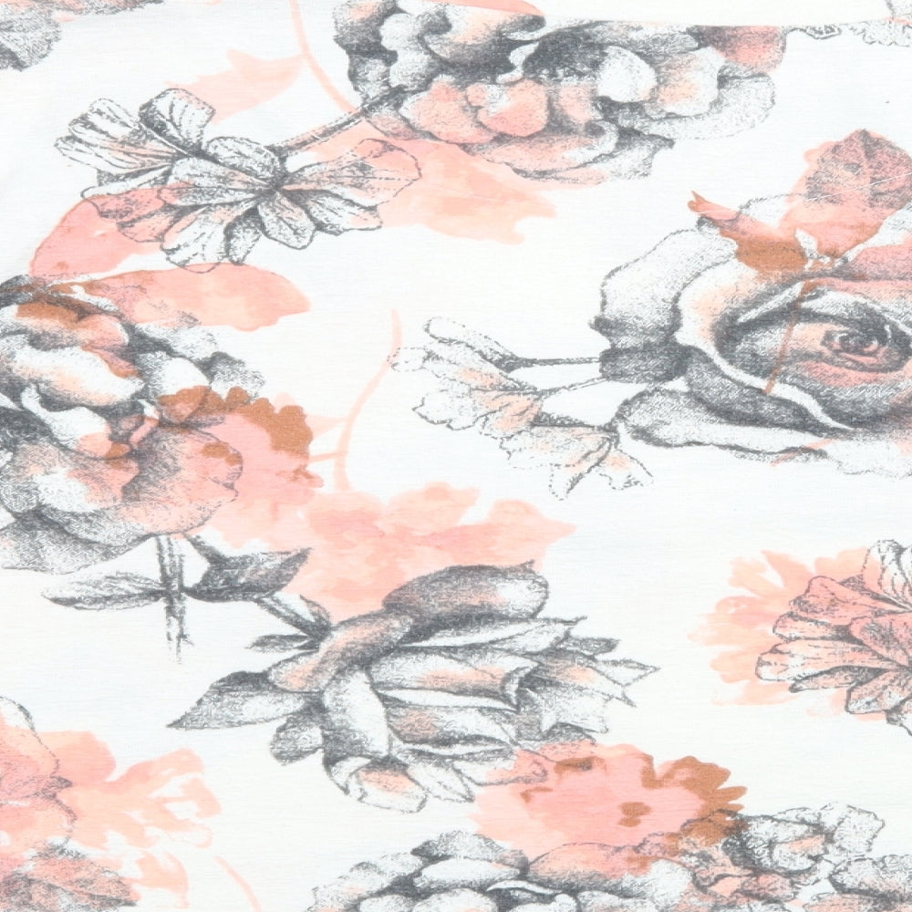 Marks and Spencer Womens White Floral  Pullover Jumper Size 14