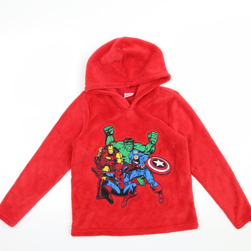 Marvel Comics Boys Red Plaid   Pyjama Top Size 9 Years