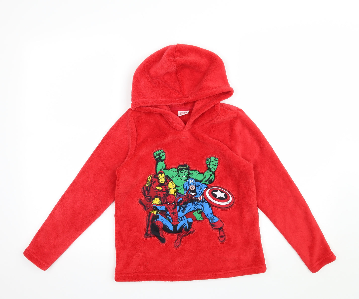 Marvel Comics Boys Red Plaid   Pyjama Top Size 9 Years