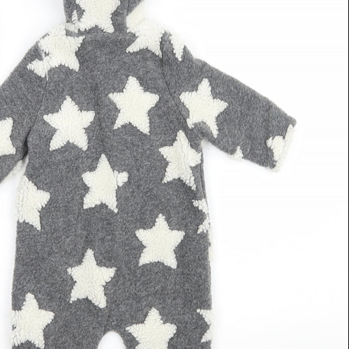 TU  Grey Plaid  Babydoll One Piece Size 3-6 Months  - STARS