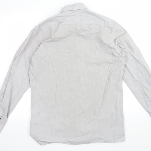 Etcetera Mens Grey Polka Dot   T-Shirt Size 15.5